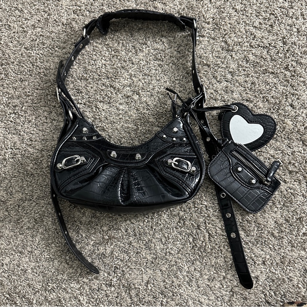 Croc embossed Moto handbag